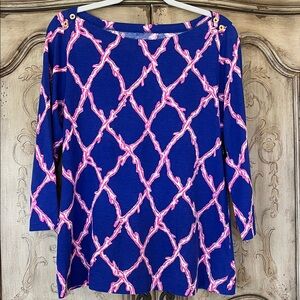 Lilly Pulitzer L Alida top Deep Dive flawed